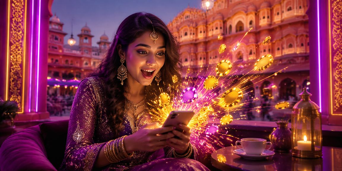 Mobile casino player enjoying games
